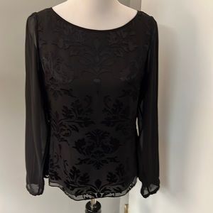 WHBM Black burnout blouse